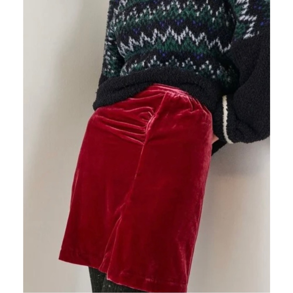 Anthropologie velvet miniskirt